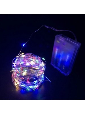 Royaleks GD968 Şerit Pilli Aydınlatma 10 Metre 100 Adet Rgb Peri LED