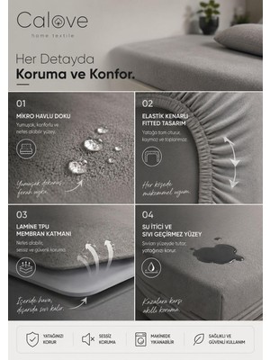 Calove Premium Sıvı Geçirmez Mikrofiber Alez - Tam Kenar Korumalı Yatak Koruyucu (Bebek/tek/çift/battal)