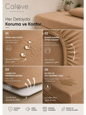Calove Premium Sıvı Geçirmez Mikrofiber Alez - Tam Kenar Korumalı Yatak Koruyucu (Bebek/tek/çift/battal)