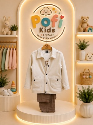 Pofi Kids Erkek Çocuk Süet Görünümlü 3’lü Takım (5-8 Yaş)