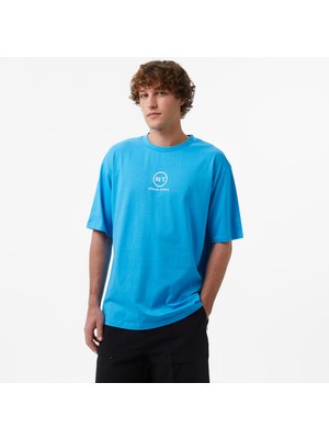 United4 Unıted4 Regular Fit Erkek Mavi T-Shirt