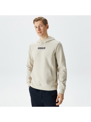 Tommy Hilfiger Graphic Hoodie Erkek Bej Sweatshirt