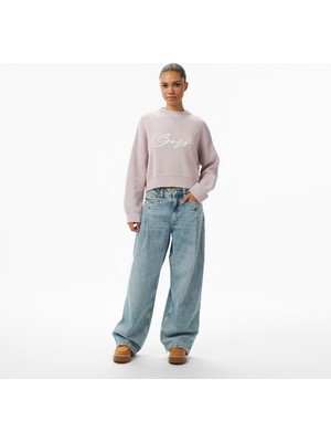Boss Slouchy Pleated Kadın Mavi Jean