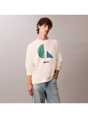 Calvin Klein Graphic Erkek Beyaz Triko
