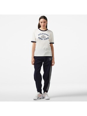 Tommy Hilfiger Varsity Regular Kadın Mavi Eşofman Altı
