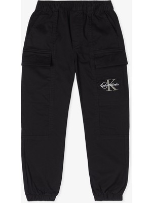 Calvin Klein Essential Woven Cargo Çocuk Siyah Pantolon