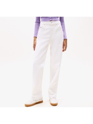 Tommy Hilfiger Layla High Rise Slim Kadın Beyaz Straight Jean