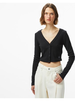 Calvin Klein Woven Label Kadın Siyah Triko
