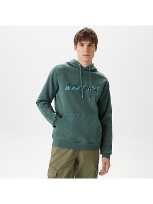 The Kooples Erkek Baskılı Kapüşonlu Yeşil Sweatshırt