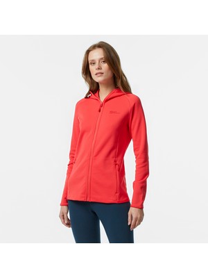 Jack Wolfskin Baiselberg Hooded Fz Kadın Kırmızı Polar Ceket
