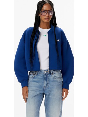 Calvin Klein Oversized Scuba Bomber Kadın Mavi Mont