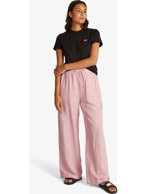 Tommy Hilfiger Tommy Jeans Linen Kadın Pembe Pantolon
