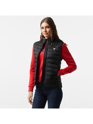 Guess Puffer Vest Iridescent Nylon 40 Kadın Siyah Yelek