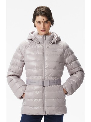 Calvin Klein Belted Lightweight Puffer Kadın Gri Mont
