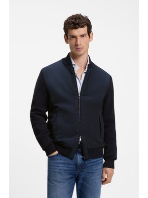 Boss Erkek Normal Kesim Pamuklu Uzun Kollu Bomber Lacivert Ceket 50565508-404