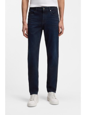 Boss Erkek Normal Kesim Düz Paça Pamuklu Esnek Denim Lacivert Jeans 50523240-415