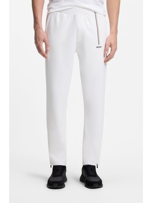 Boss Erkek Normal Kesim Isı Düzenleyici Esnek Gabardin Kumaşlı Beyaz Eşofman Altı 50563330-100