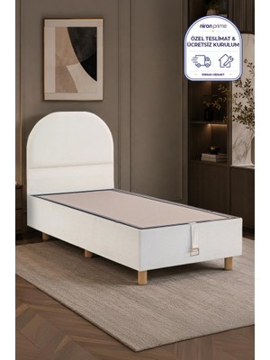 Niron Bohem Düz 90X190 cm Tek Kişilik Baza Başlık Seti - Sandıklı Modern Takım