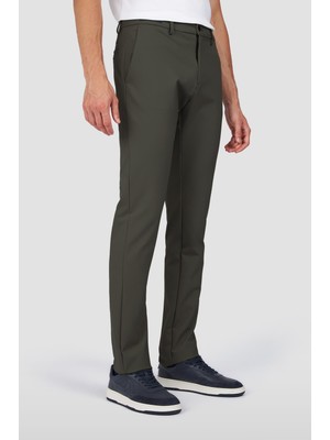 Paul & Shark Erkek Logolu Dokuma Kumaş Normal Kalıp Koyu Yeşil Pantolon 14314096-025