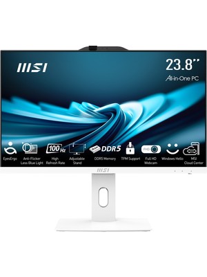 MSI Msı Pro AP242P 14M-1201EU Core I5-14400 16GB 512GB SSD 23.8″ Fhd Freedos Beyaz All In One Pc