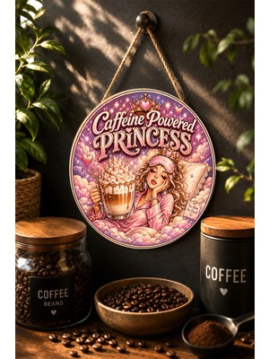 Mayeka Good Days Start With Coffee And You Yazılı Mdf Kahve Temalı Yuvarlak Duvar Dekoru