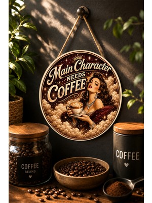 Mayeka Cold Brew Digital Overload Gamer Kahve Temalı Mdf Yuvarlak Duvar Panosu