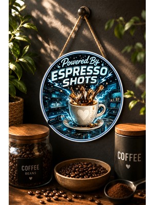 Mayeka Powered By Espresso Shots Modern Mdf Yuvarlak Kahve Duvar Panosu