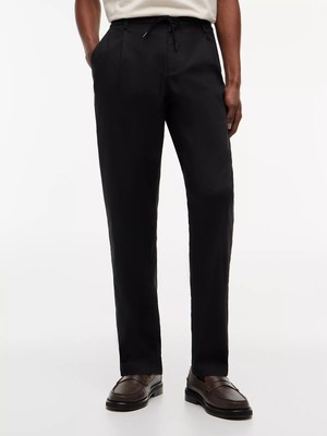 Tommy Hilfiger Erkek Regular Fit Normal Bel Düz Paçalı Siyah Pantolon MW0MW39702-BDS