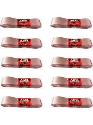 Akel Dar Dokuma Toz Pembe Saten Kurdele - 3 Cm. x 10 Metre - 10 Adet