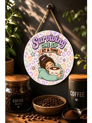 Mayeka Coffee Is My Love Language Vintage Mdf Yuvarlak Kahve Duvar Dekoru