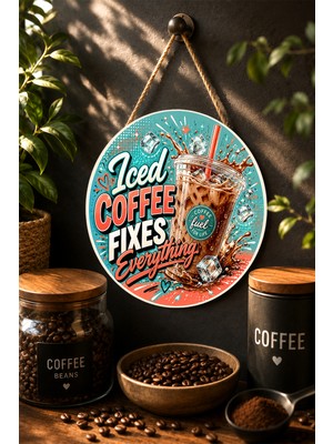 Mayeka Iced Coffee Fixes Everything Soğuk Kahve Mdf Tablo Mutfak Dekoru