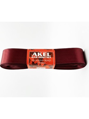 Akel Dar Dokuma Bordo Saten Kurdele - 3 Cm. x 10 Metre - 1 Adet