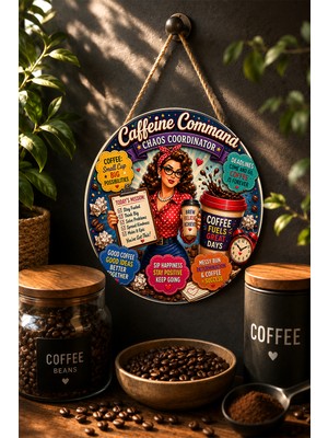 Mayeka Powered By Cold Brew Enerji Kahvesi Mdf Yuvarlak Duvar Dekoru