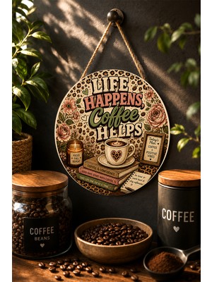 Mayeka Espresso Rage Activated Retro Kahve Kupası Mdf Yuvarlak Duvar Panosu
