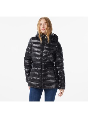 Calvin Klein Belted Lightweight Puffer Kadın Siyah Mont