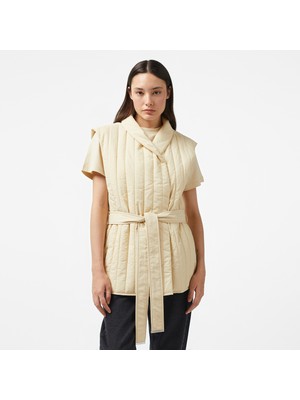 Calvin Klein Padded Vertıcal Quilt Vest Kadın Gri Yelek