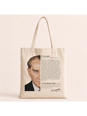 Kişiye Özel Atatürk Baskılı Bez Çanta