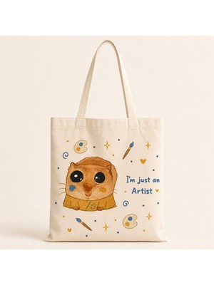 Sad Hamster Meslek Ressam Baskılı Bez Çanta