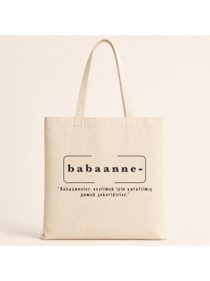 Babaanne Baskılı Bez Çanta