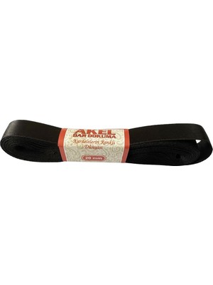 Akel Dar Dokuma Siyah Saten Kurdele - 2 Cm. x 10 Metre - 1 Adet
