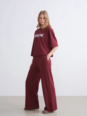 Lc Waikiki Yeni Sezon Bisiklet Yaka New York Baskılı Kadın Pijama Takımı