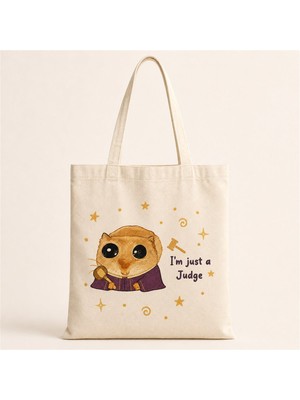 Hobimobi Sad Üzgün Hamster - Meslek Hakim Judge Baskılı Bez Çanta