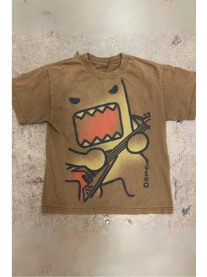 8line Kahverengi Guitarist Caricature Unisex T-Shirt