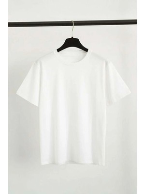 8line Düz Beyaz Y2K Unisex T-Shirt