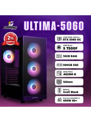 GamingGenTR ULTIMA-5060 / AMD Ryzen 5 7500F / ASUS Dual GeForce RTX 5060 8GB / 16GB Ram / 500GB SSD OEM Paket