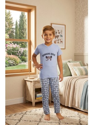 Meks Baskılı Erkek Çocuk Pijama Takımı 7321