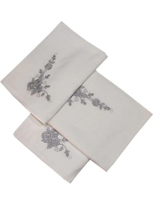Meks Bulteks Simli Nakışlı Kadife Desen 5 Havlu 30X50