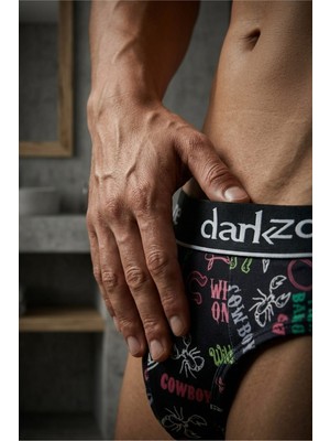 Darkzone Erkek Kovboy Desenli Pamuklu Lastikli Slip Külot