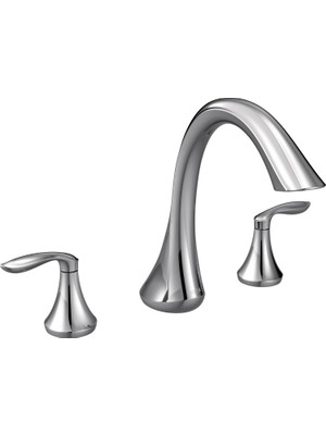 Moen T943BN Eva Two-Handle High-Arc Roman Tub Faucet Without Valve, Brushed Nickel