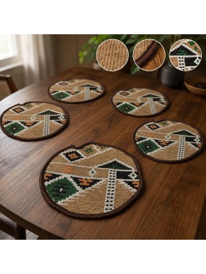 Bk Gift 6 Adet El Yapımı Anadolu Izleri Kilim Kumaşı Supla Koleksiyonu 27CM -3
